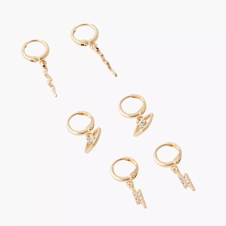 Hot Set De Creoles Dore Neo Precious Boucles D'Oreilles