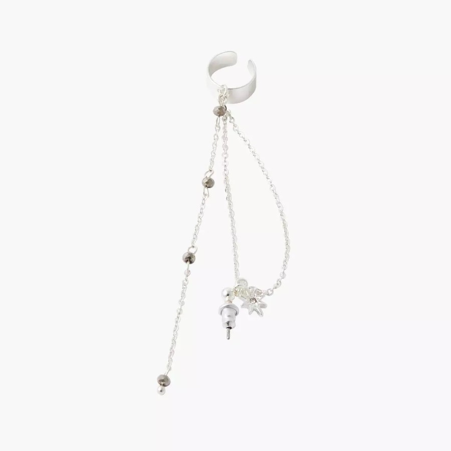 New Bijou D'Oreilles Chaines Argentees Silver Touch Boucles D'Oreilles