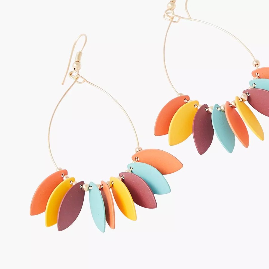 Hot Boucles D'Oreilles Gouttes Avec Navettes Colorees Boucles D'Oreilles