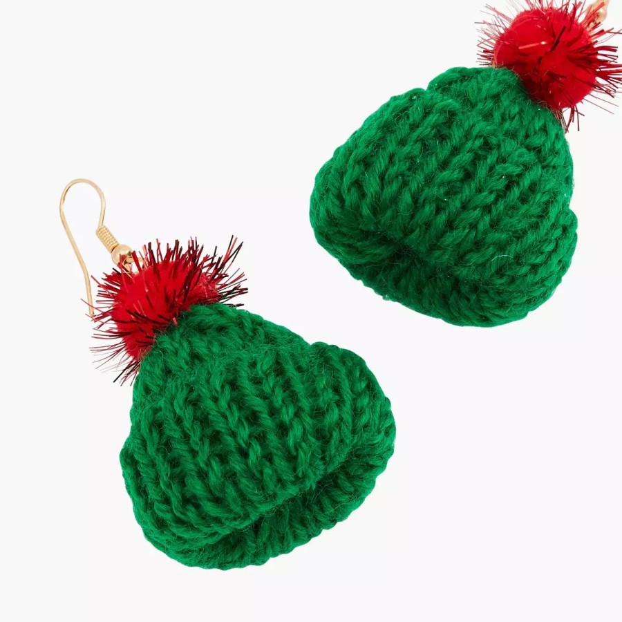Hot Boucles D'Oreilles Bonnet Vert Crazy Xmas Boucles D'Oreilles