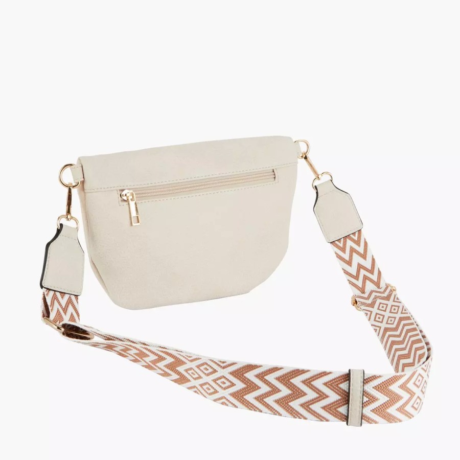 New Sac Banane Bandouliere A Motif Ethnique - Ivoire Sacs