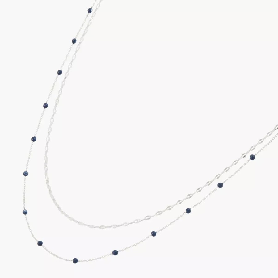 Clearance Collier 2 Rangs Avec Petites Perles City Azur Colliers