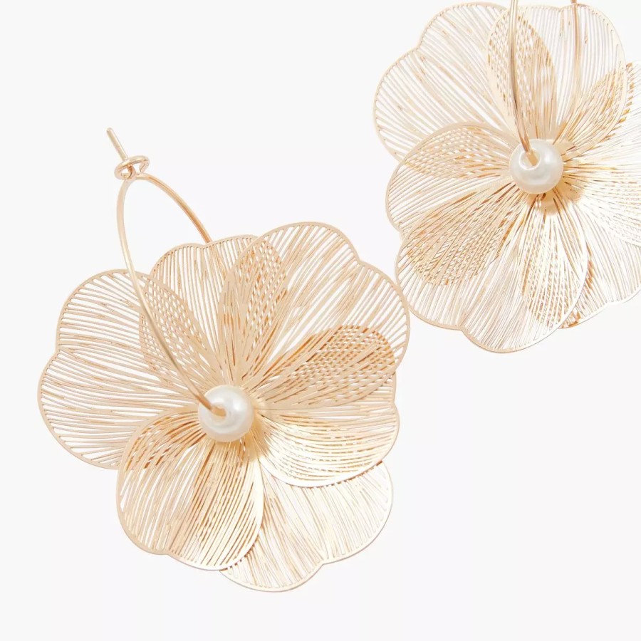 Online Creoles Fleur En Filigrane Avec Perles Pastel Prairy Boucles D'Oreilles
