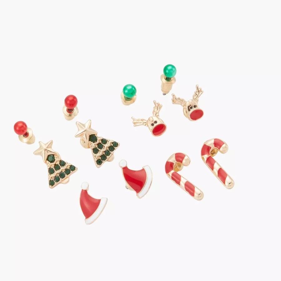 Hot Set De Puces D'Oreilles Multicolore Xmas Party Boucles D'Oreilles