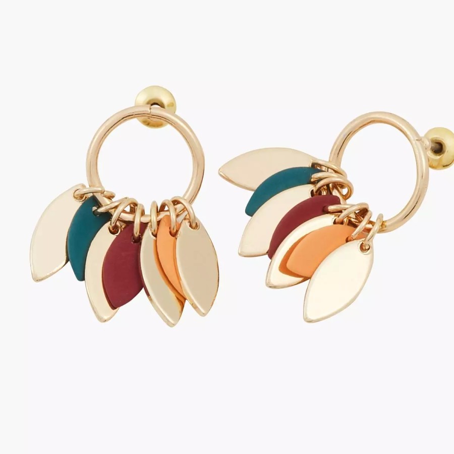 Hot Boucles D'Oreilles Navettes Multicolores Love Paris Boucles D'Oreilles