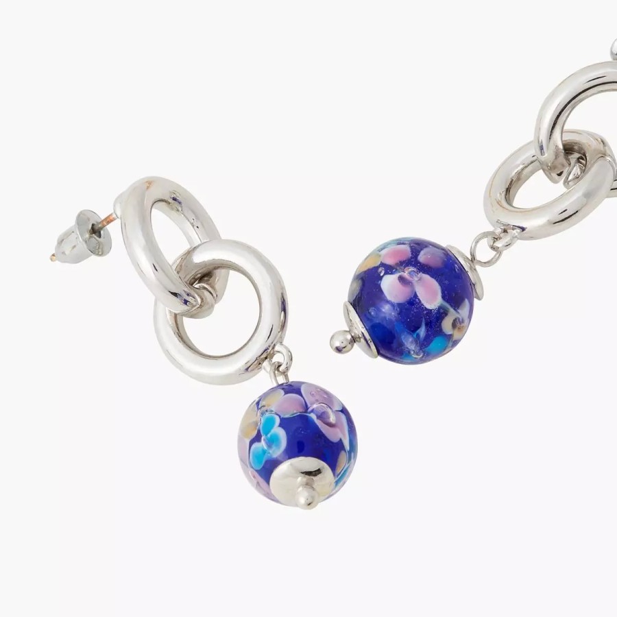 New Boucles D'Oreilles Perles A Fleurs Millefiori Boucles D'Oreilles