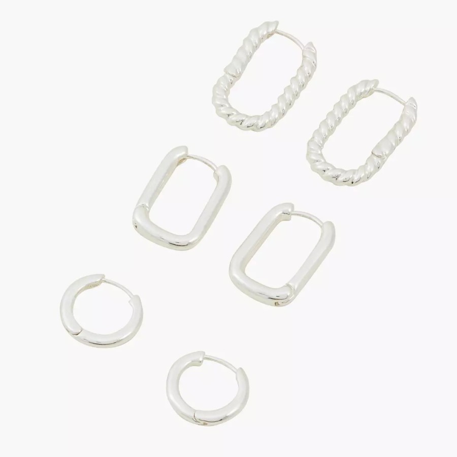 Clearance Set De 3 Paires De Creoles Fantaisie Boucles D'Oreilles