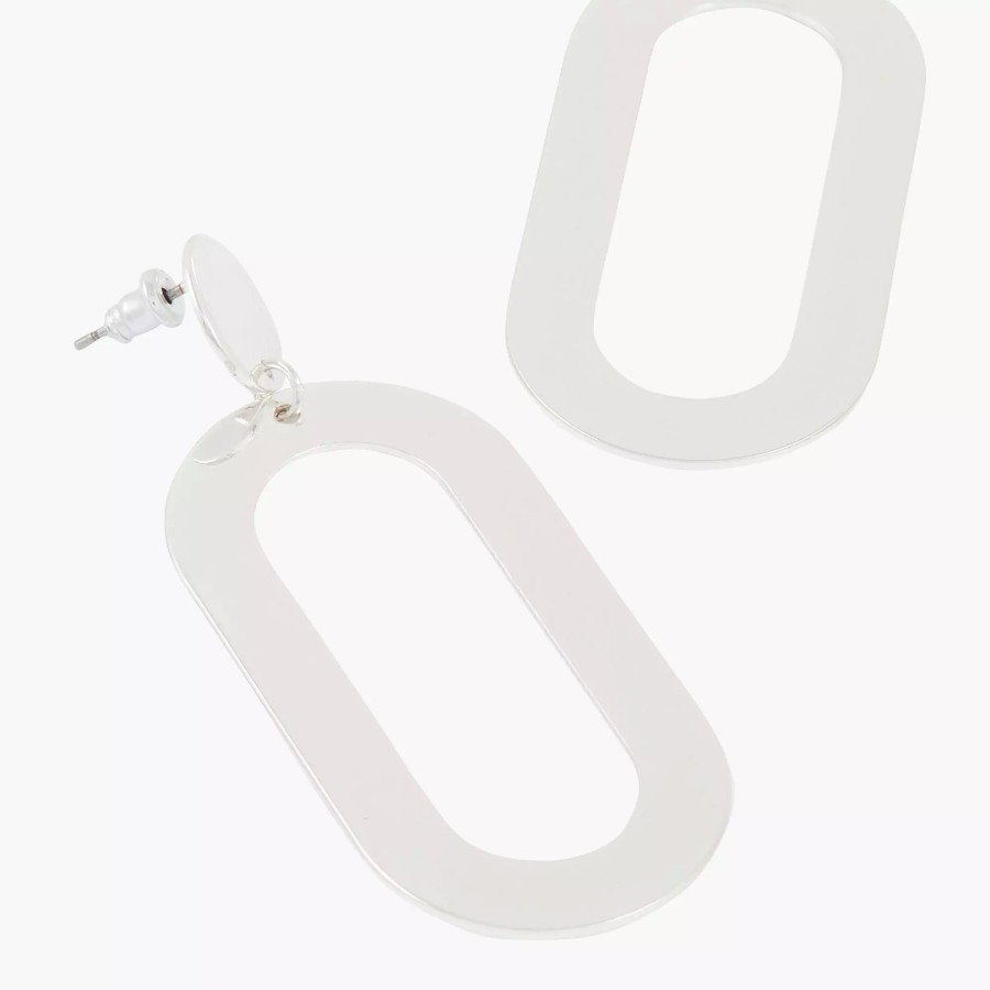 Wholesale Boucles D'Oreilles Avec Pendentif Oval Silver Touch Boucles D'Oreilles