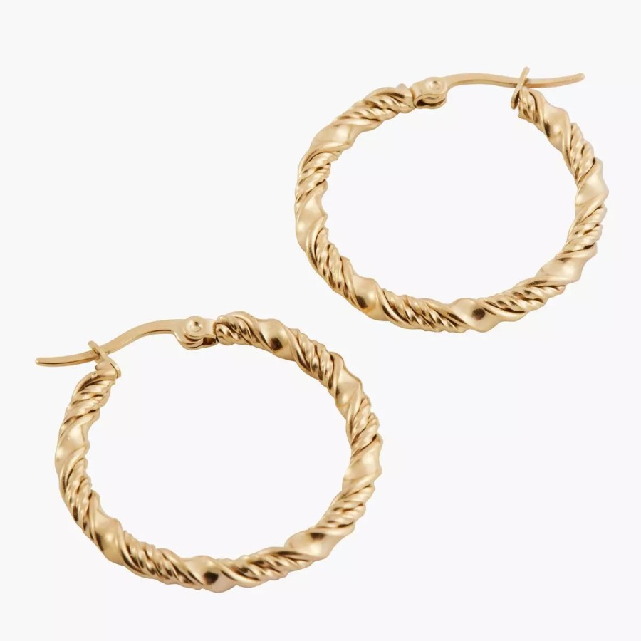 Hot Creoles Fil Torsade En Acier Boucles D'Oreilles
