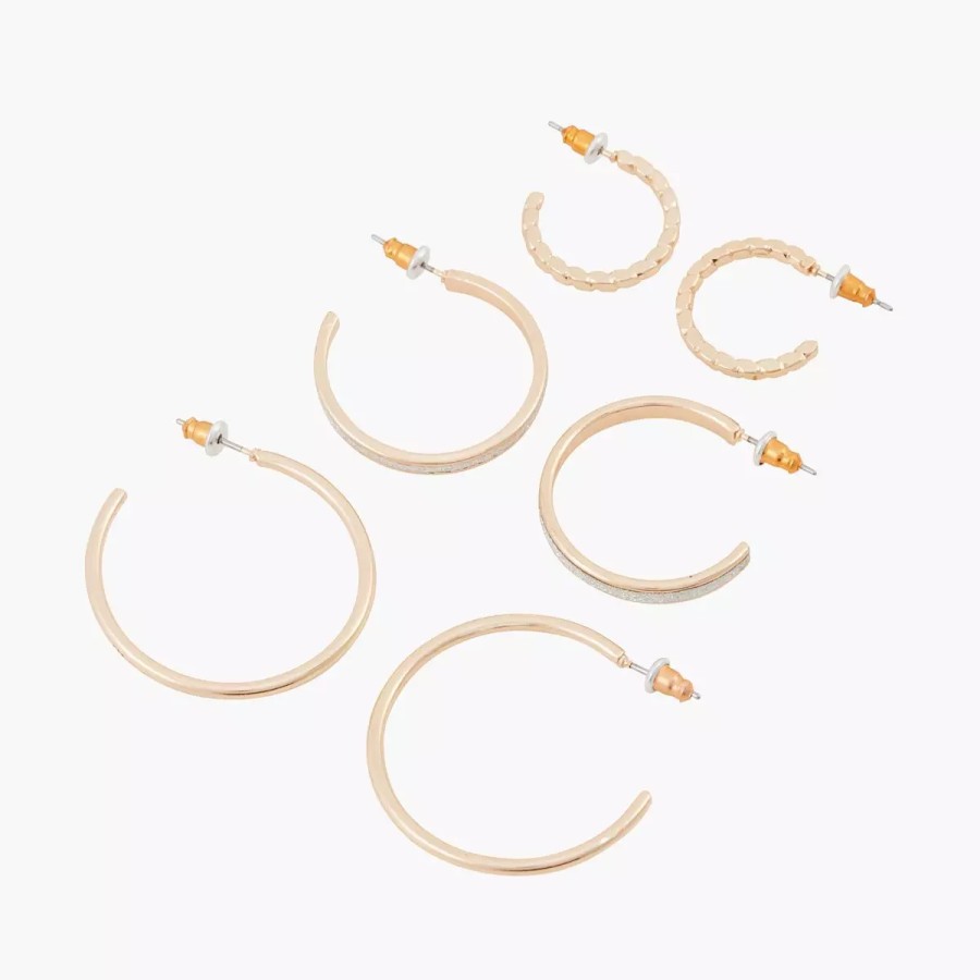 Clearance Set De 3 Paires De Creoles Boucles D'Oreilles