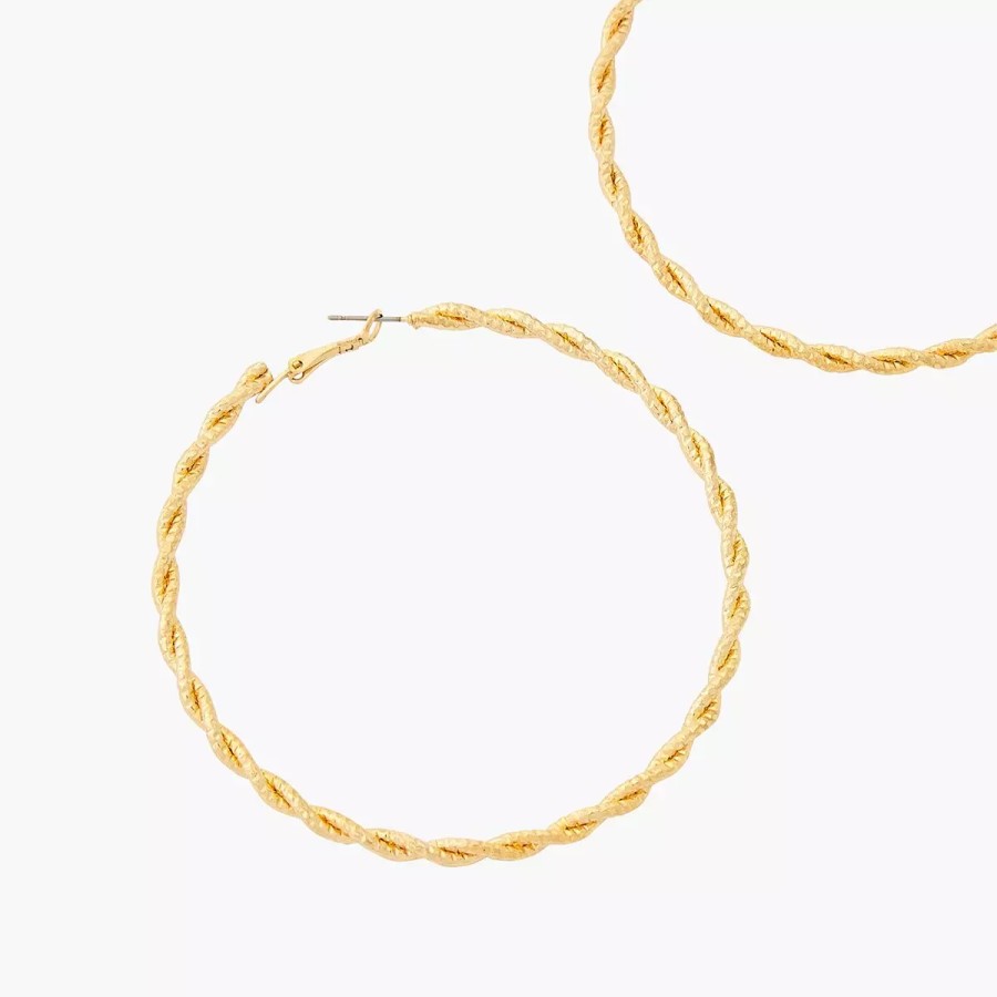 Hot Grandes Creoles Torsadees Boucles D'Oreilles