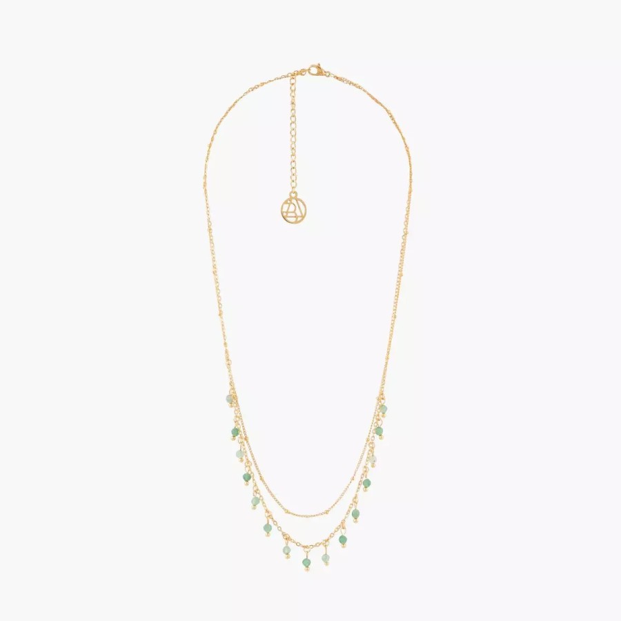 Hot Collier 2 Rangs Acier Inoxydable Colliers