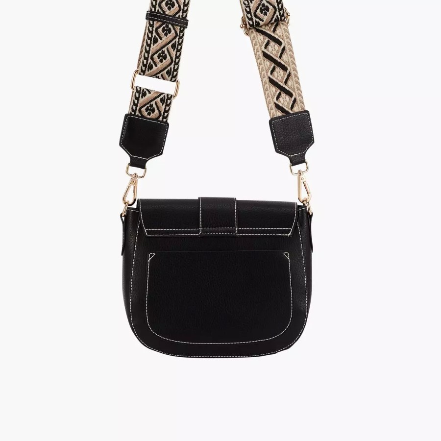 Clearance Sac A Bandouliere Motif Ethnique - Noir Sacs