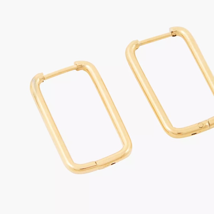 Hot Creoles Rectangulaire Acier Inoxydable Boucles D'Oreilles