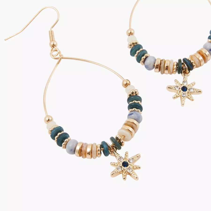 Hot Boucles D'Oreilles Pendantes En Forme De Goutte Avec Perles Et Etoiles Merinid Boucles D'Oreilles