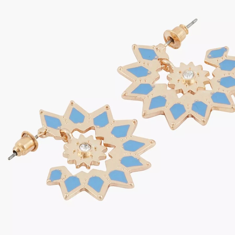 New Creoles En Forme D'Etoiles Avec Imprime Merinid Boucles D'Oreilles